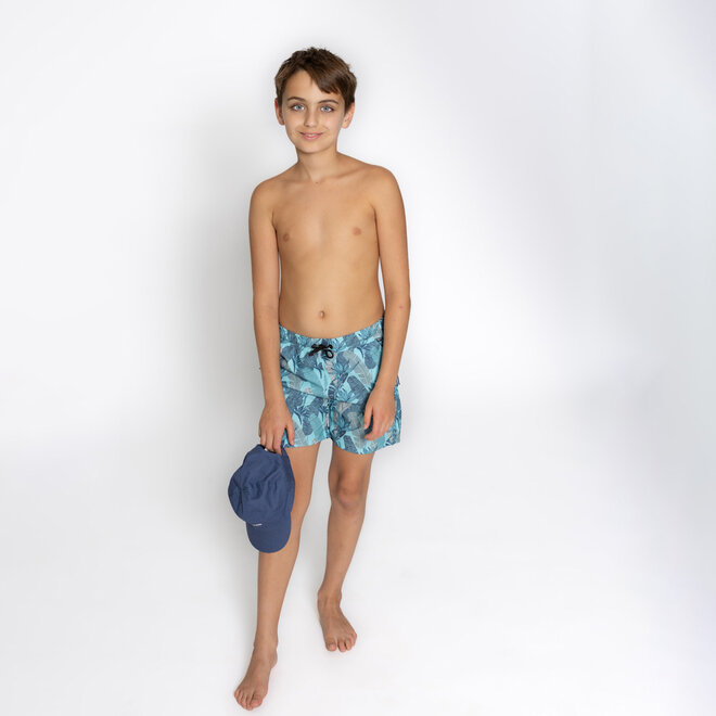 No Way Monday Jungen Badeshorts marineblau aquablau mittellang