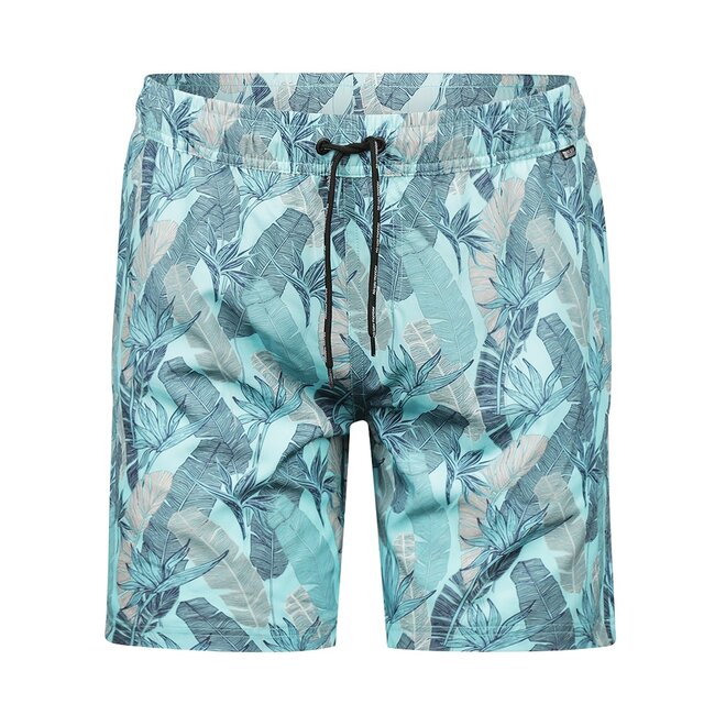 No Way Monday Herren-Badeshorts marineblau aquablau mittellang