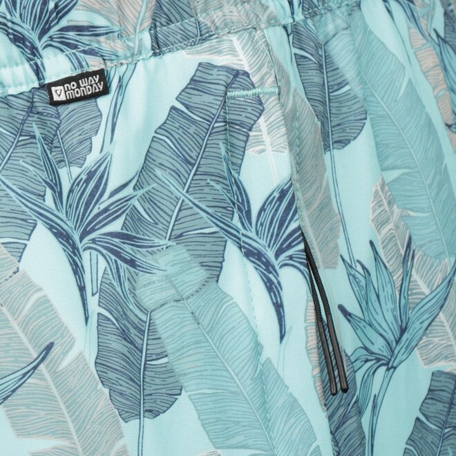 No Way Monday Herren-Badeshorts marineblau aquablau mittellang