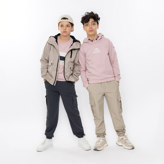 No Way Monday Jungen T-Shirt hellrosa anthrazit