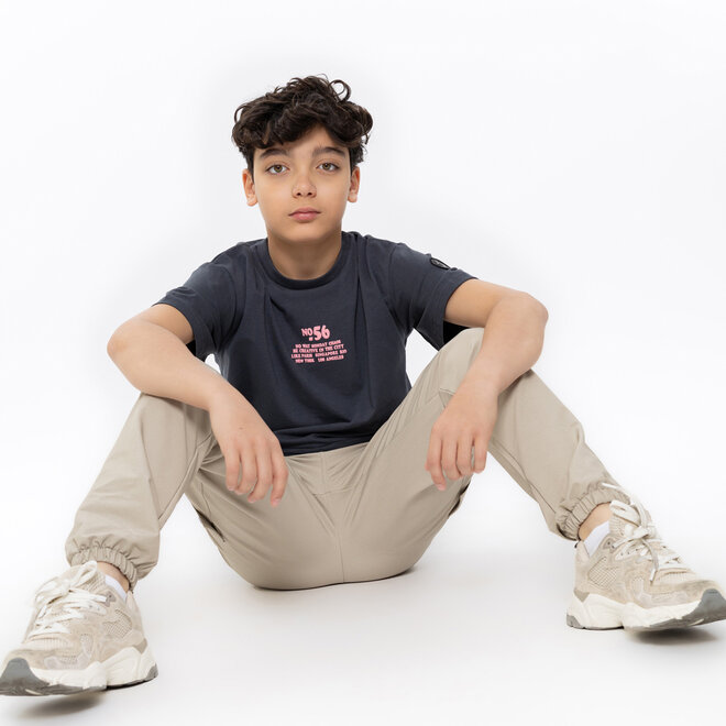 No Way Monday jongens T-shirt loose fit antraciet