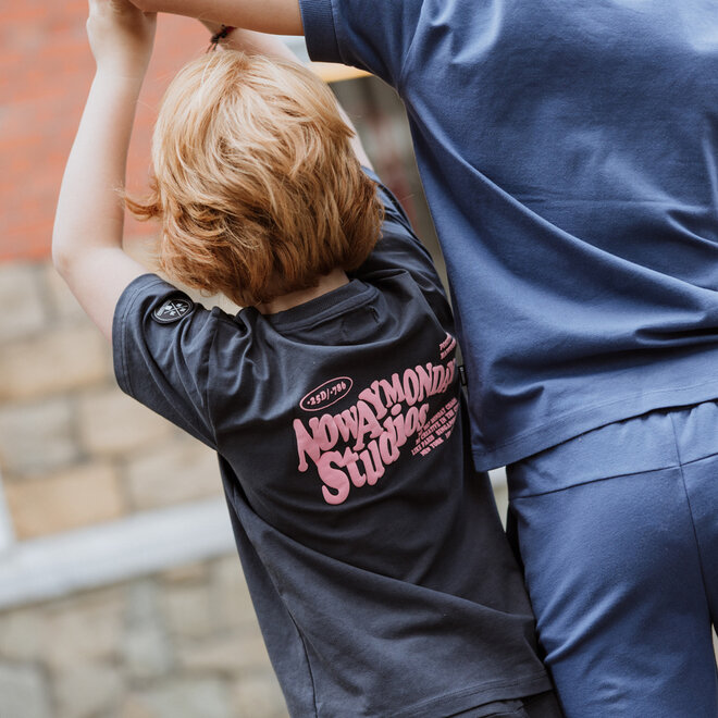 No Way Monday Jungen T-Shirt, locker geschnitten, anthrazit