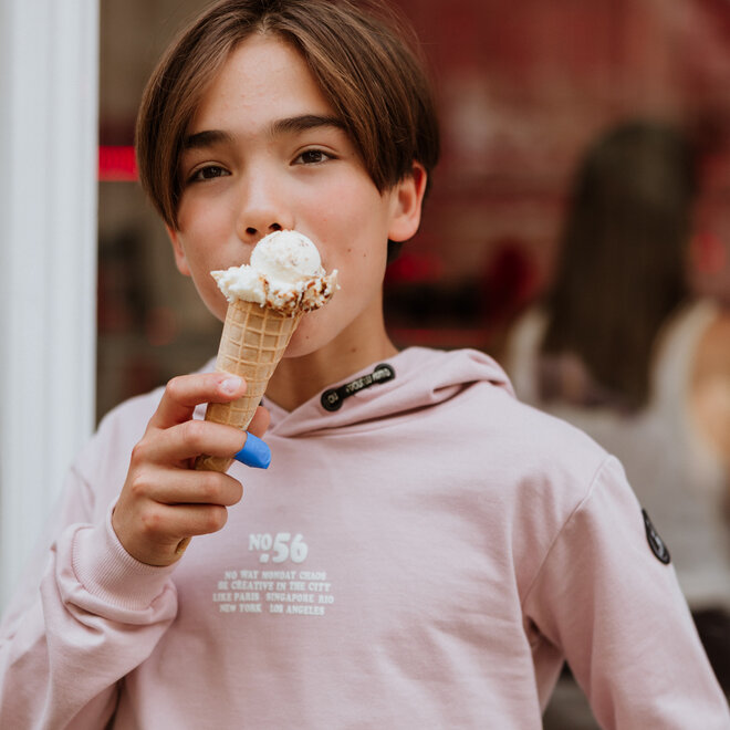 No Way Monday Jungen Hoodie hellrosa Kapuze