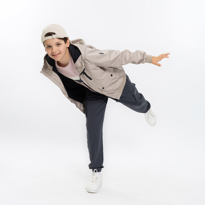 No Way Monday Jungen Sommerjacke braun wasserabweisend Kapuze