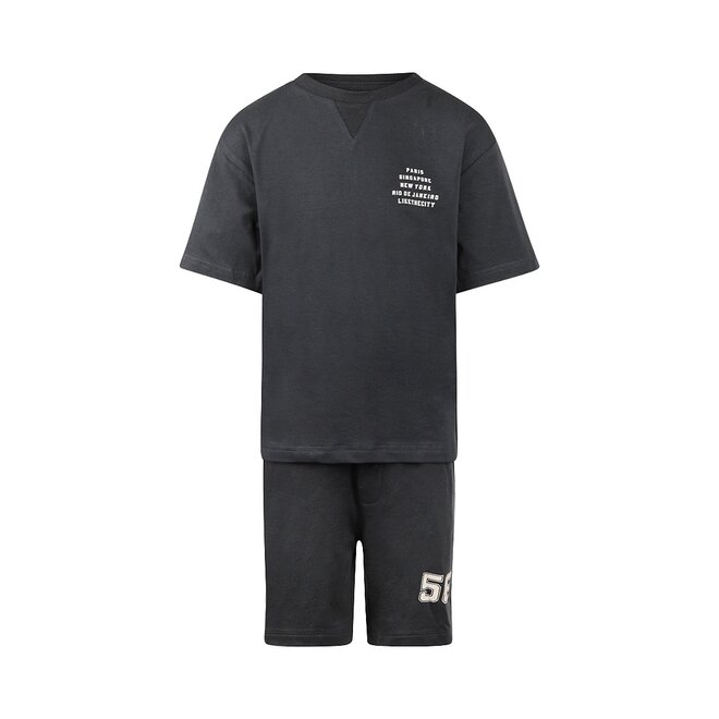 No Way Monday Jungen-Set anthrazit T-Shirt Shorts