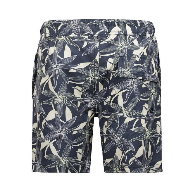 No Way Monday jongens zwemshorts donkerblauw wit long length