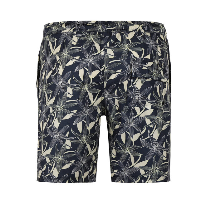 No Way Monday Herren-Badeshorts dunkelblau weiß lang