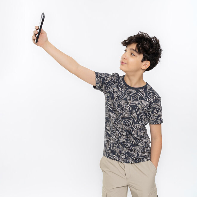 No Way Monday boys' T-shirt anthracite coral