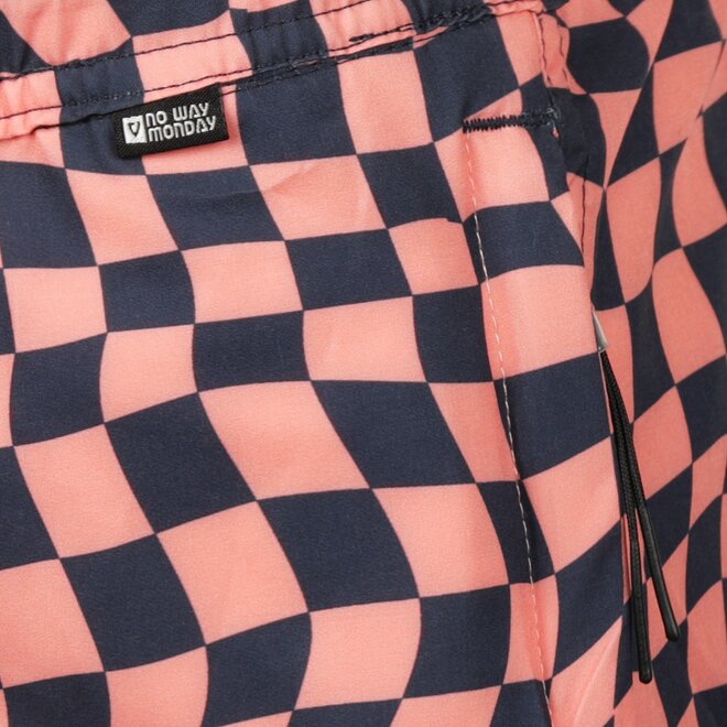 No Way Monday Jungen-Badeshorts anthrazit korallenrot kurze Länge