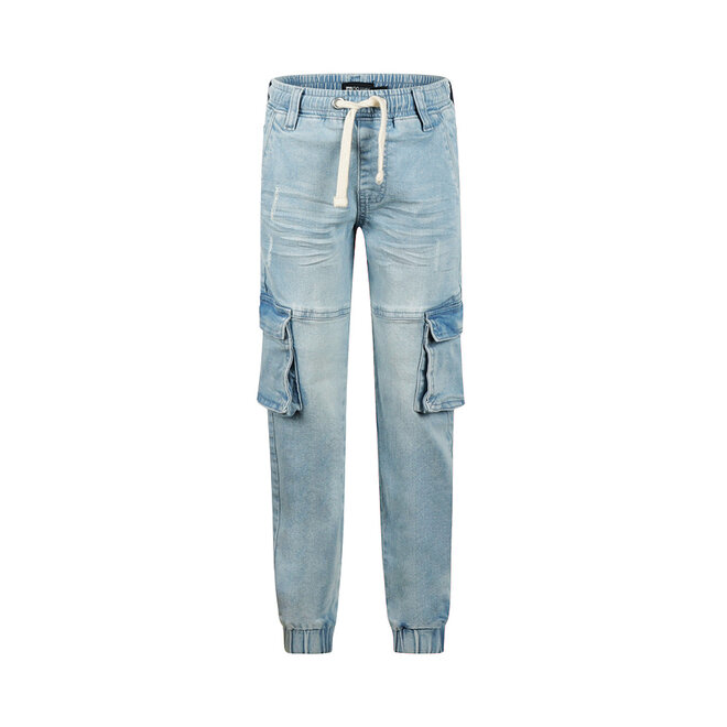 No Way Monday jongens jeans jogger lichtblauw cargo