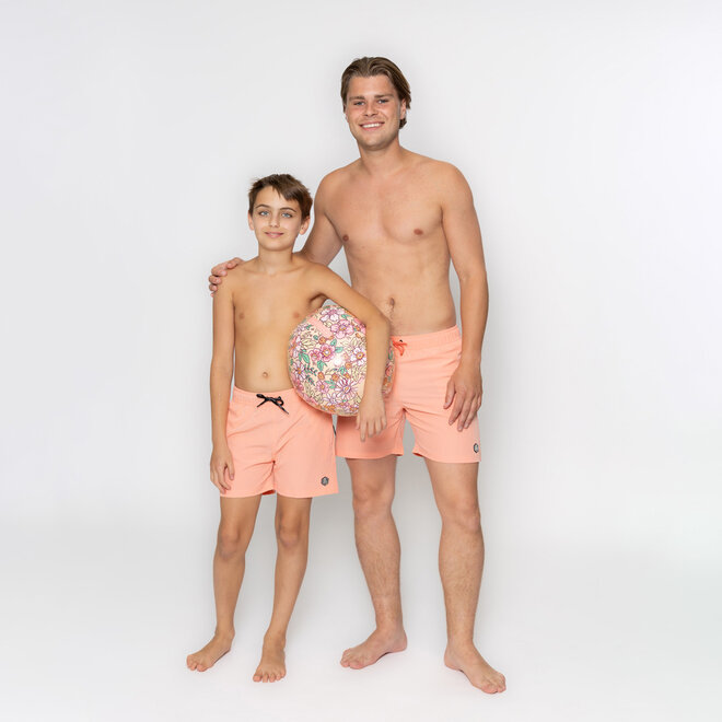No Way Monday boys' swim shorts coral mid length