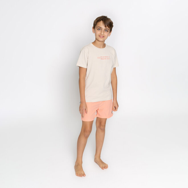 No Way Monday jongens zwemshort koraal mid length