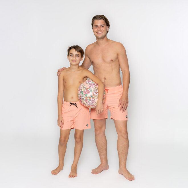 No Way Monday heren zwemshort koraal mid length