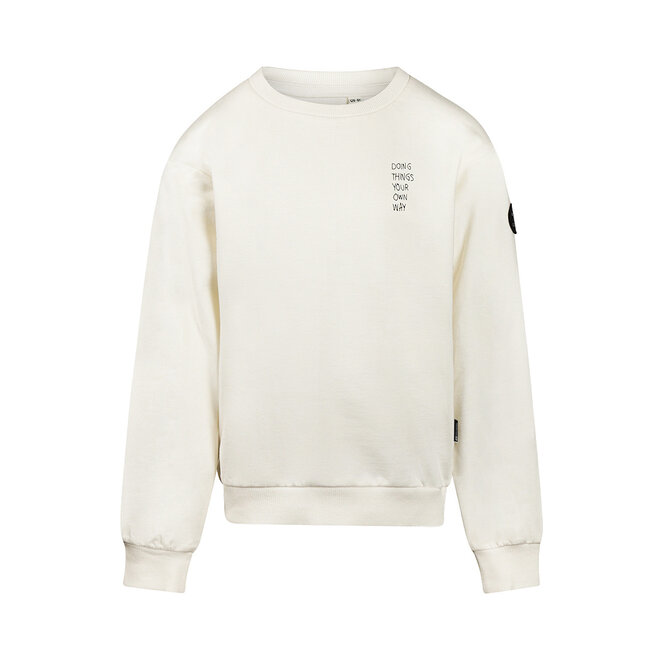 No Way Monday jongens sweater off white wave