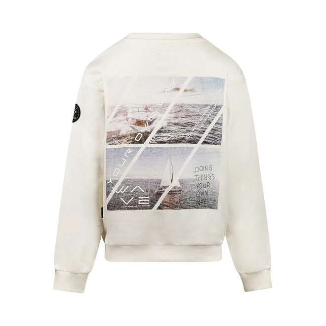 No Way Monday boys' sweater off-white wave
