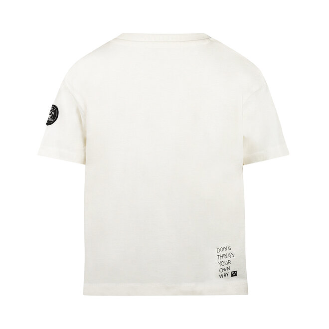 No Way Monday boys' T-shirt off white loose fit wave