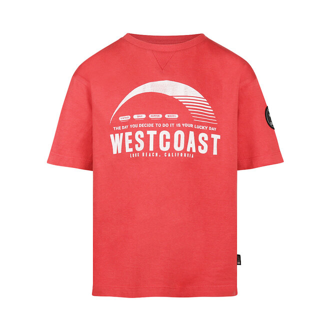 No Way Monday boys' T-shirt, loose fit, soft red