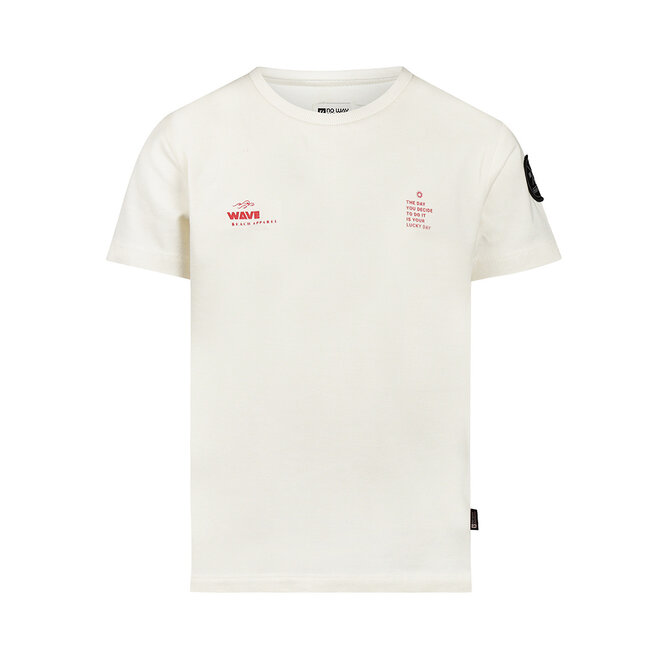 No Way Monday Jungen T-Shirt Off White Soft Red