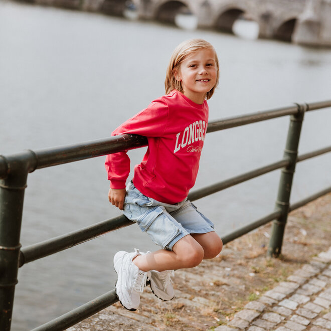 No Way Monday Jungen-Sweatshirt zartrot