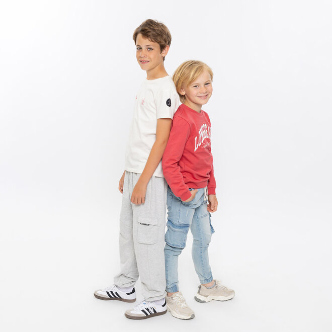 No Way Monday boys' jogging trousers loose fit grey cargo