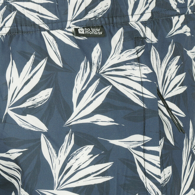 No Way Monday Herren-Badeshorts indigo mittellang