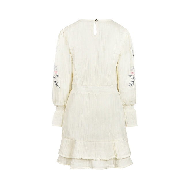 No Way Monday meisjes jurk off white 100% katoen bloem
