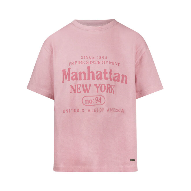 No Way Monday girls' T-shirt loose fit pink New York