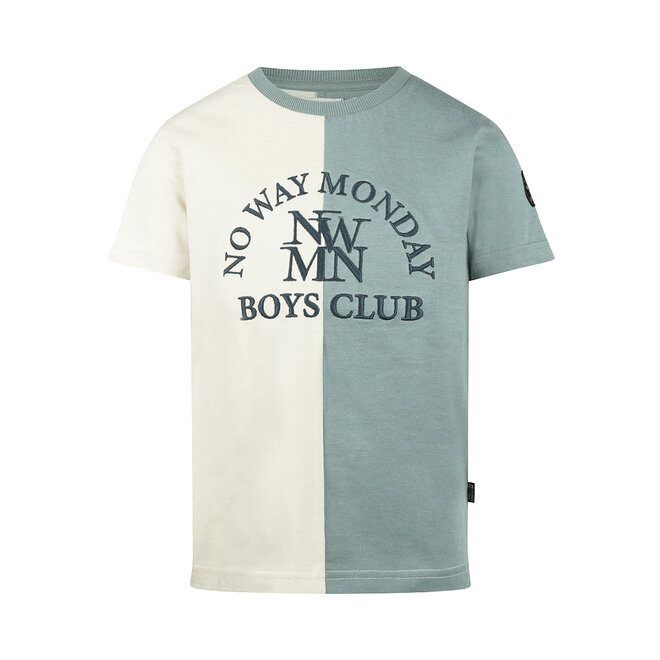 No Way Monday jongens T-shirt off white blauw boys club