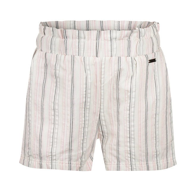 No Way Monday Mädchen Shorts Off White gestreift 100 % Baumwolle