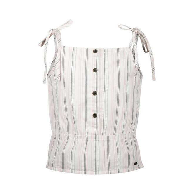 No Way Monday girls' top, off-white striped, 100% cotton