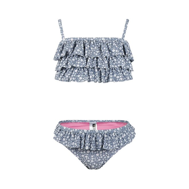 No Way Monday meisjes bikini zachtblauw bloemetjes