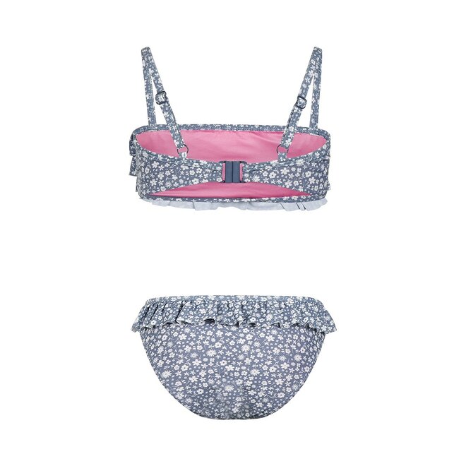 No Way Monday Mädchen-Bikini zartblau mit Blumenmuster