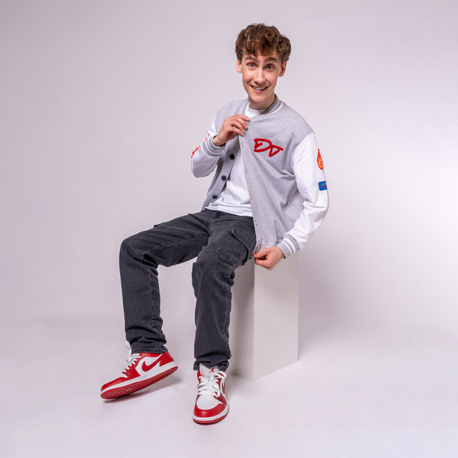 No Way Monday X JOB Dutchtuber baseballvest grijs gemêleerd