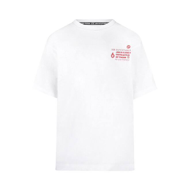 No Way Monday X JOB Dutchtuber loose fit T-shirt wit Limited