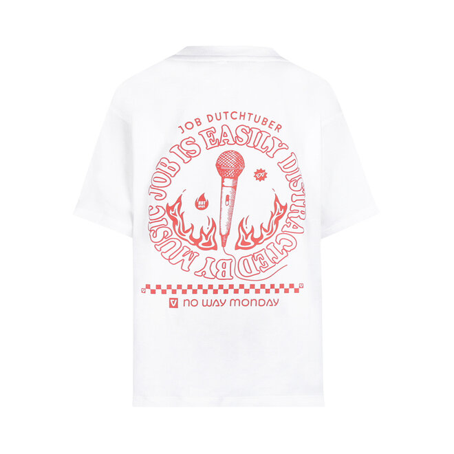 No Way Monday X JOB Dutchtuber loose fit T-shirt wit Limited