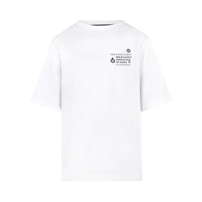 No Way Monday X JOB Dutchtuber lockeres T-Shirt weißes Taco