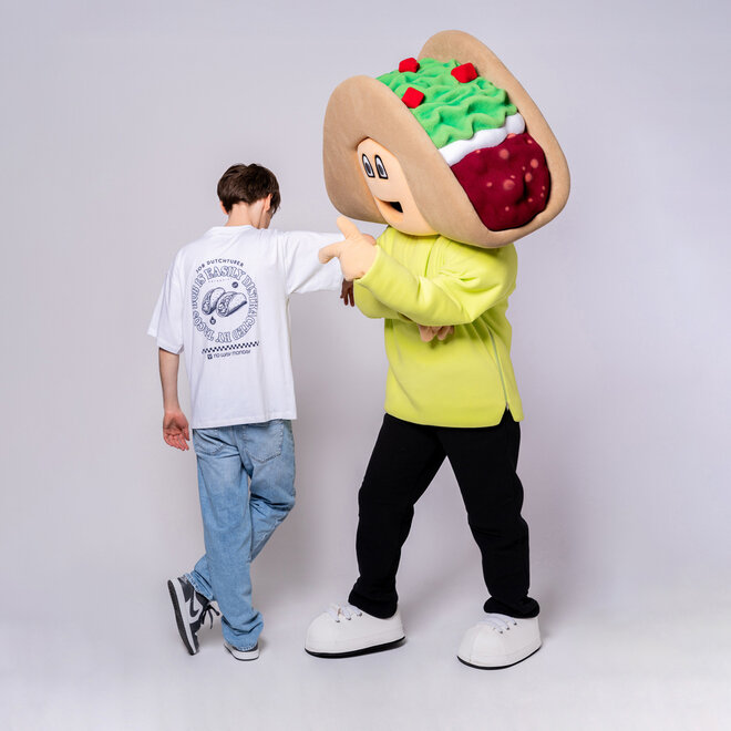 No Way Monday X JOB Dutchtuber T-shirt wit taco