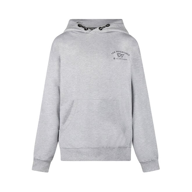 No Way Monday X JOB Dutchtuber hoodie grijs gemêleerd Nostalgie