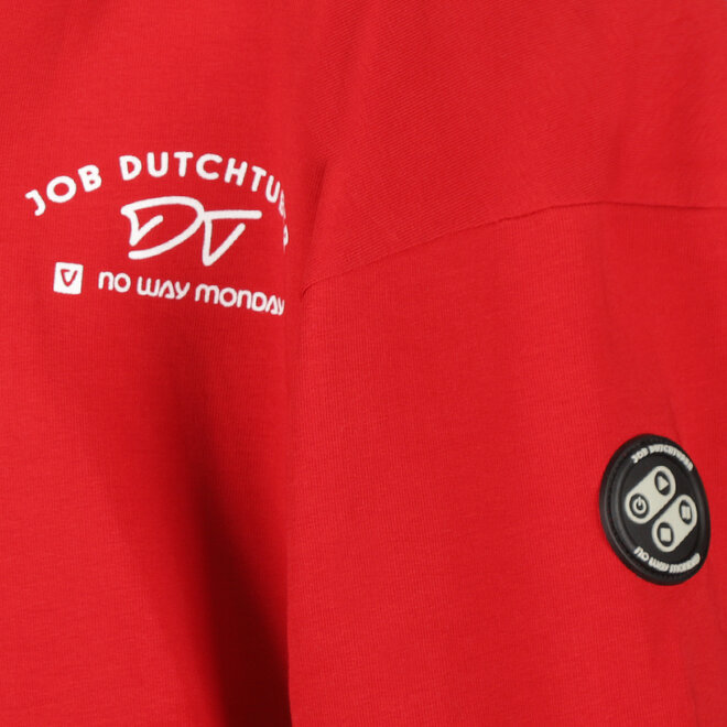No Way Monday X JOB Dutchtuber hoodie rood Nostalgie