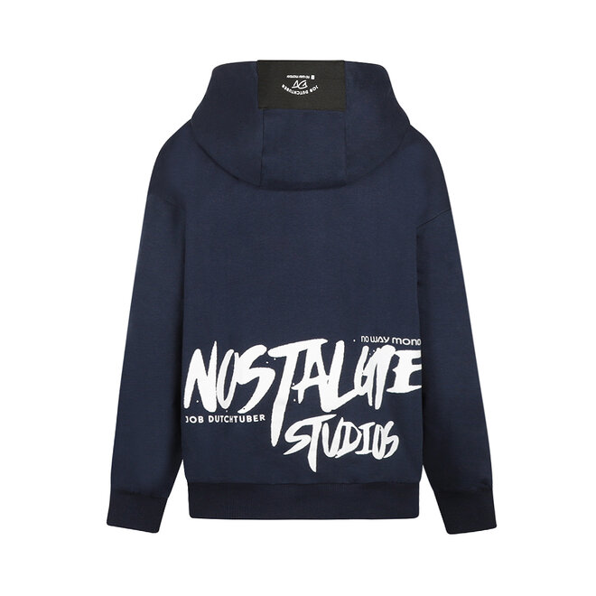 No Way Monday X JOB Dutchtuber hoodie donkerblauw Nostalgie