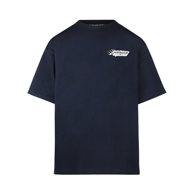 No Way Monday X JOB Dutchtuber T-shirt donkerblauw Nostalgie