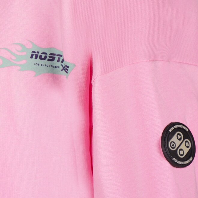 No Way Monday X JOB Dutchtuber hoodie lichtroze Nostalgie