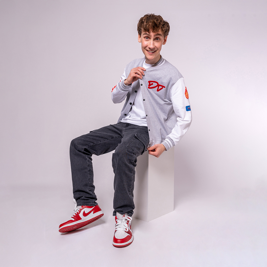 No Way Monday X JOB Dutchtuber baseballvest grijs gemêleerd