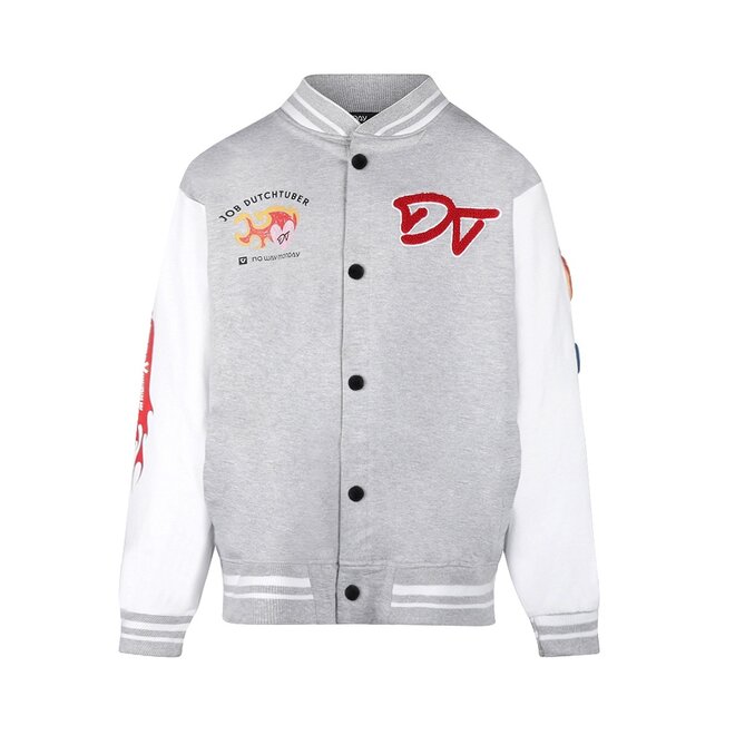 No Way Monday X JOB Dutchtuber baseballvest grijs gemêleerd