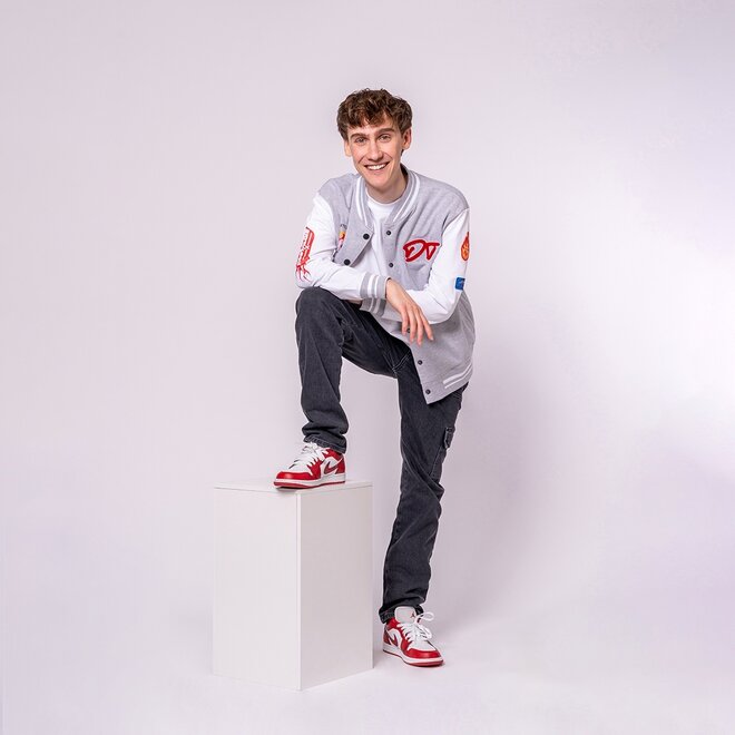 No Way Monday X JOB Dutchtuber baseballvest grijs gemêleerd