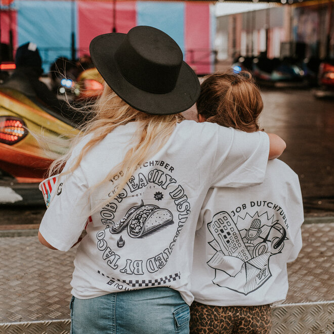 No Way Monday X JOB Dutchtuber loose fit T-shirt wit taco