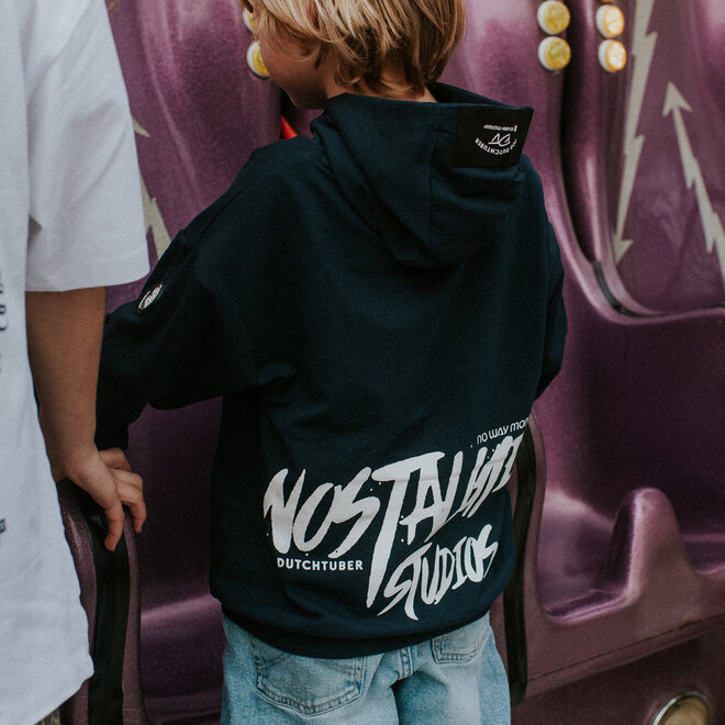 No Way Monday X JOB Dutchtuber hoodie donkerblauw Nostalgie