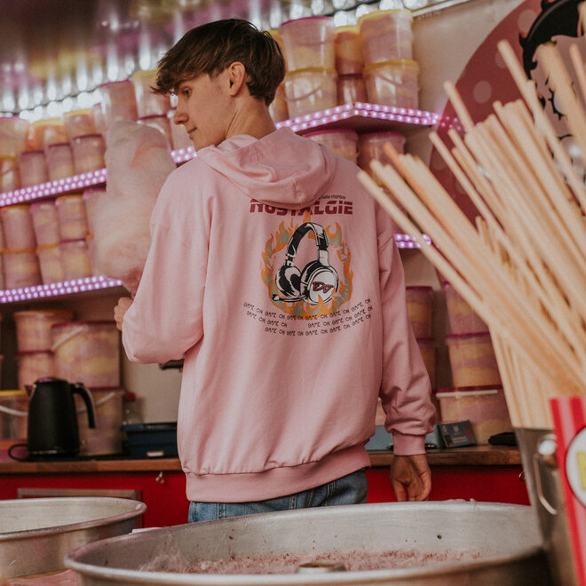 No Way Monday X JOB Dutchtuber hoodie lichtroze Nostalgie