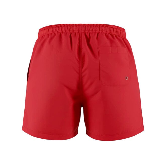 No Way Monday heren zwemshort rood blauw mid length