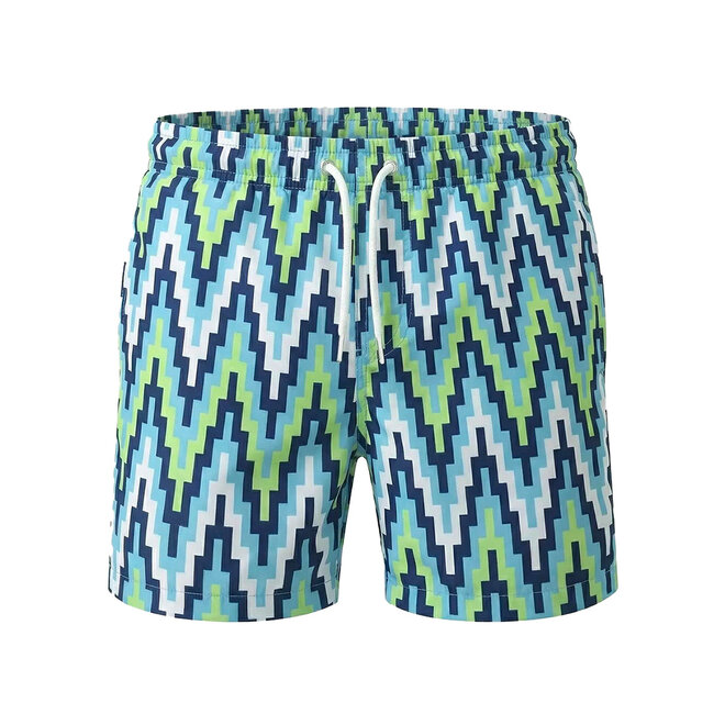 No Way Monday boys’ swim shorts, blue and green, mid-length